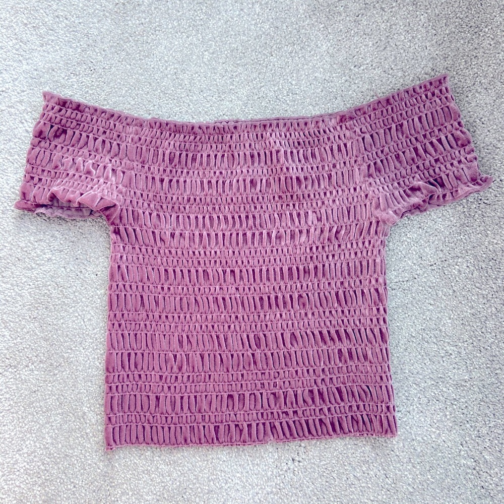 Velvet off the shoulder top